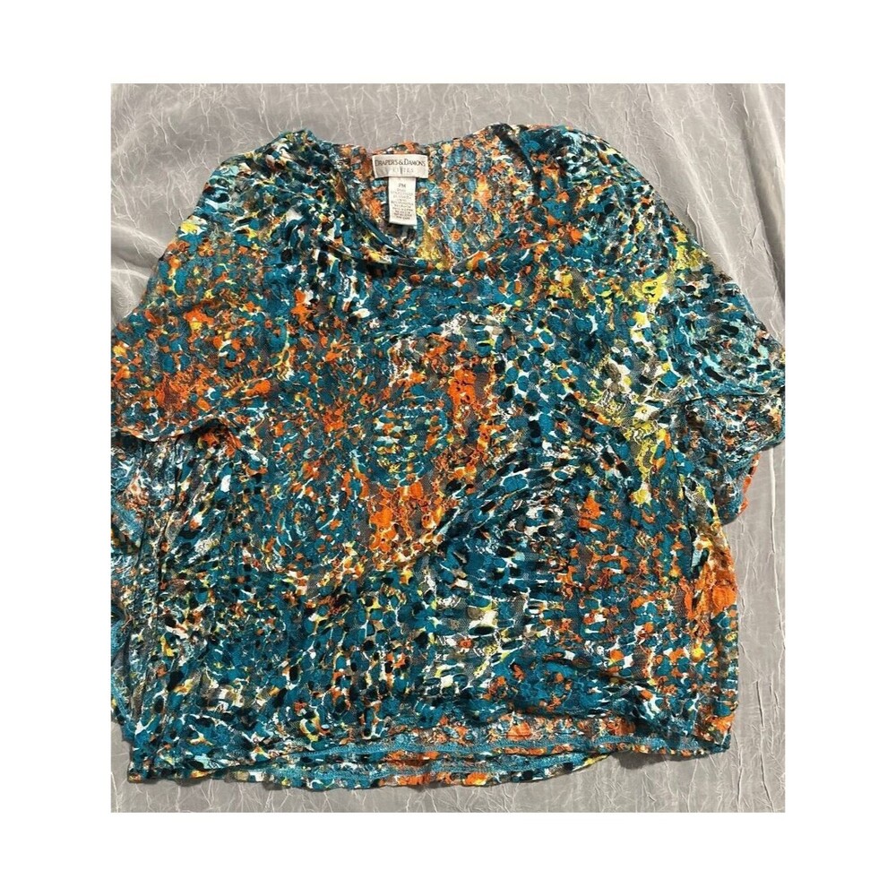 Draper's & Damons Petites Abstract Vibrant Lace Blouse – Petite Medium